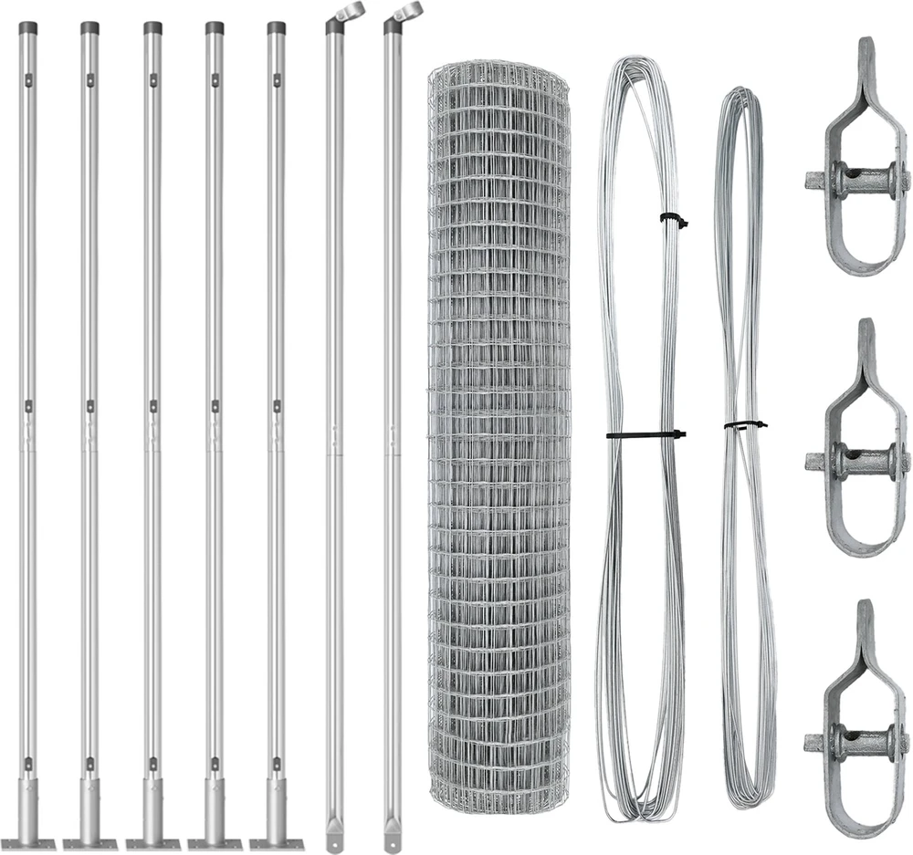 Lauko Euro tvoros su betono pagrindu 10 x 1,5 m Sidabrinė
