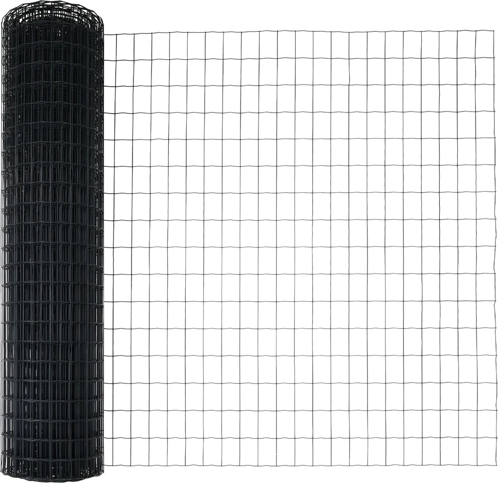 Eurų tvora su betono baze 10 x 1 m PVC dengtas plienas Pilka