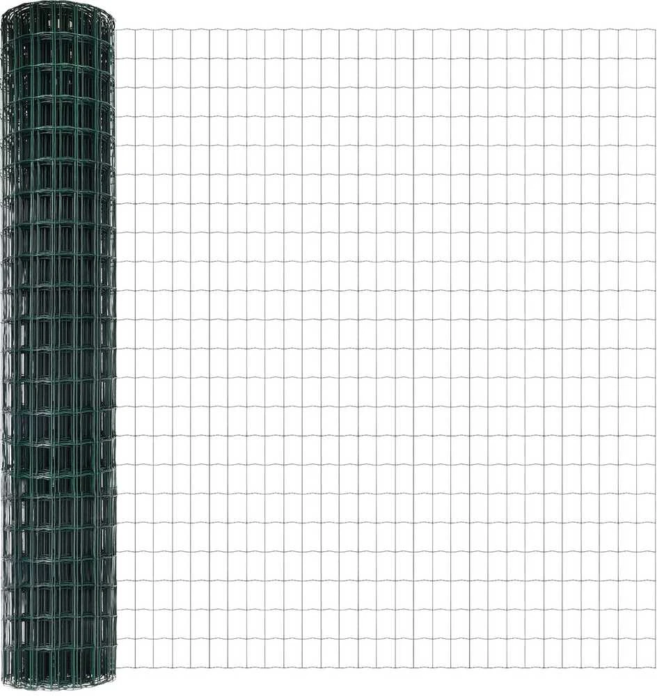 Eurų tvora su betono baze 10 x 1,4 m PVC dengtas plienas Žalia
