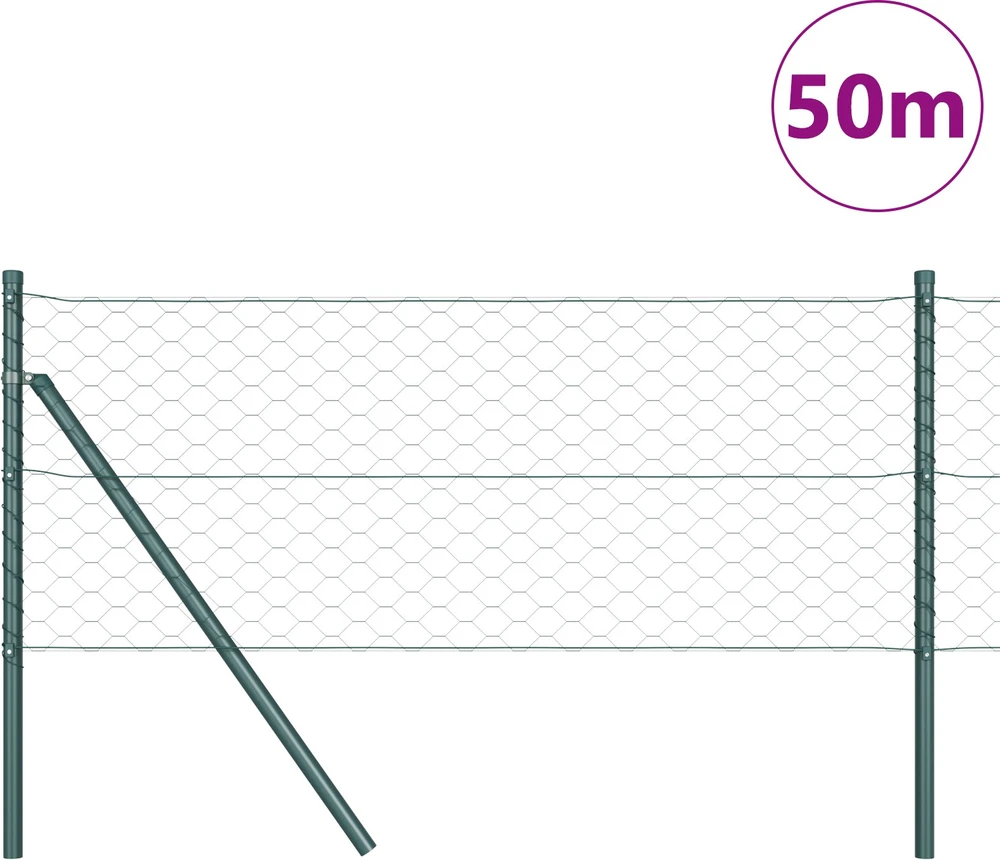 Heksagonalinė tvoros tvirtinimo sistema 50 x 0,6 m Žalia
