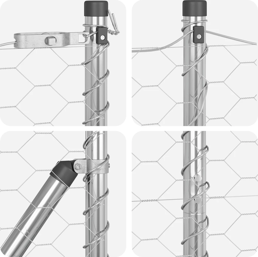 Hexagonal Fence with Post 10 x 1,2 m Galvanizuotas plienas