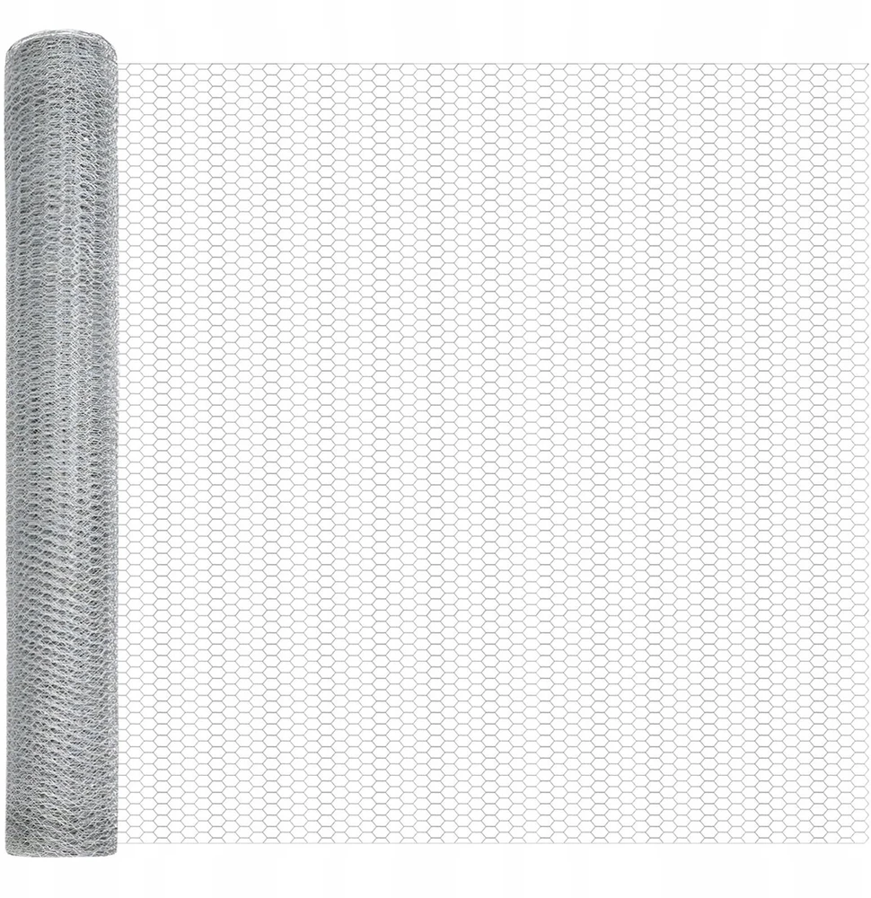 Šešiakampė tvora su betono pagrindu 50 x 1,2 m Sidabrinė