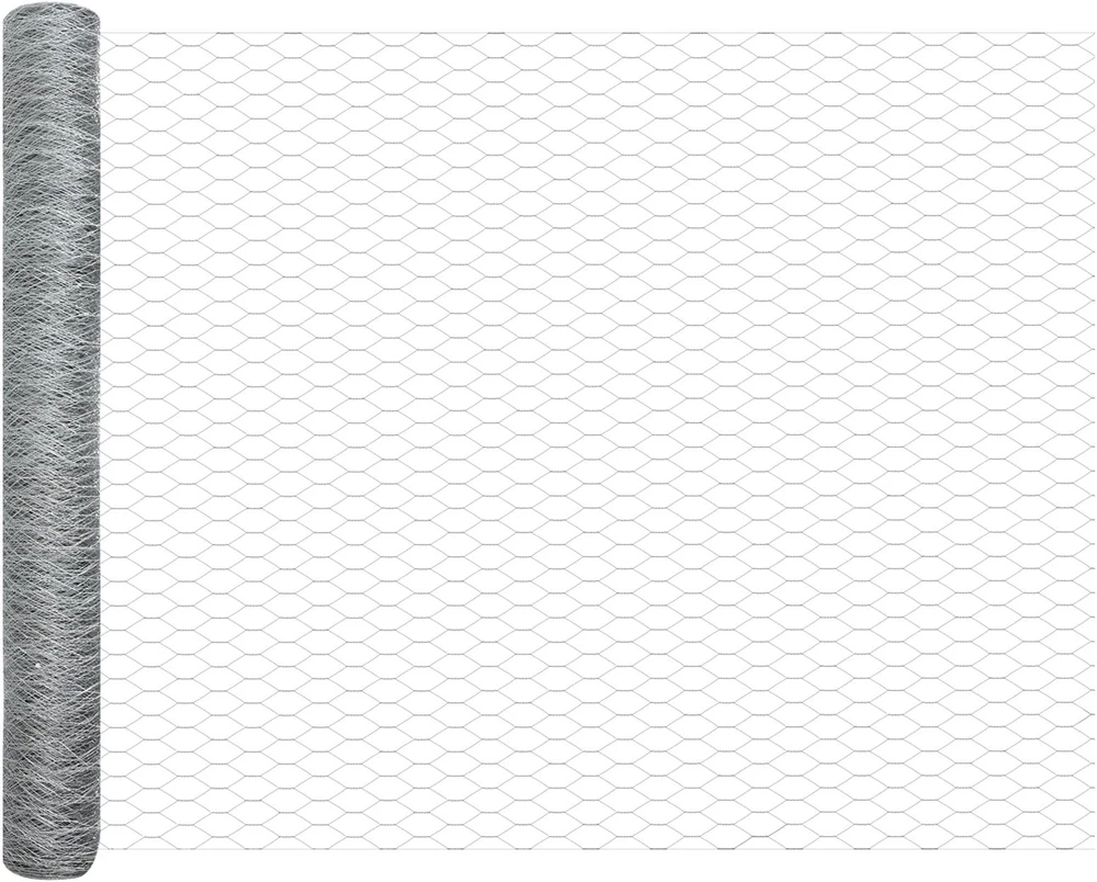 Heksagonalinė tvoros tvirtinimo sistema 100 x 1,4 m Sidabrinė