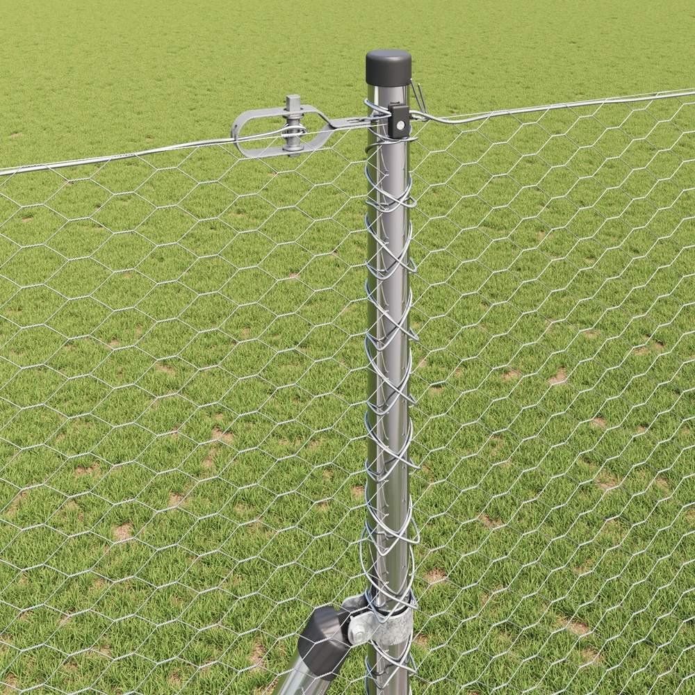 Heksagonalinė tvoros tvirtinimo sistema 100 x 1,5 m Sidabrinė