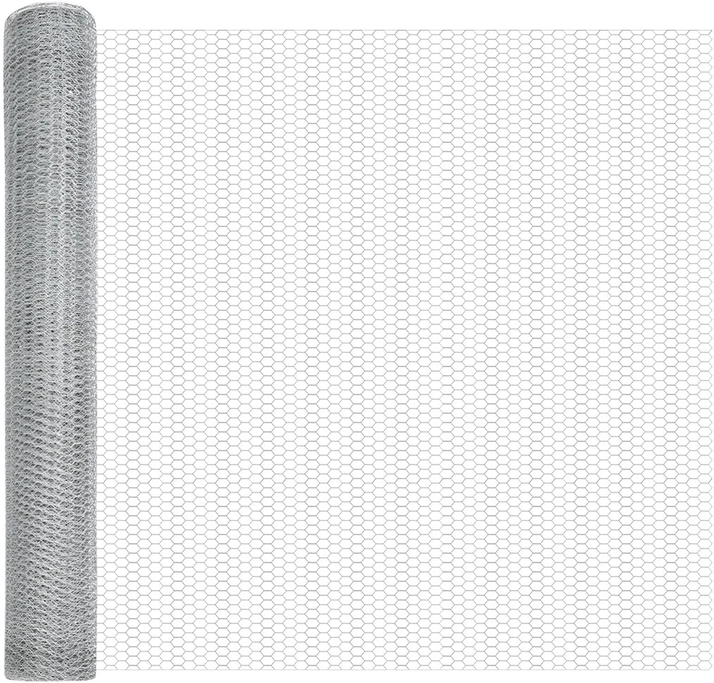 Heksagonalinė tvoros tvirtinimo sistema 100 x 1,5 m Sidabrinė