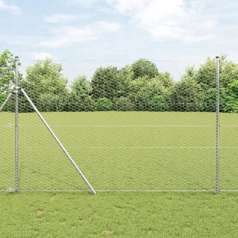 Heksagoninė tvora 1,6 x 50 m Galvanizuotas plienas Sidabrinė