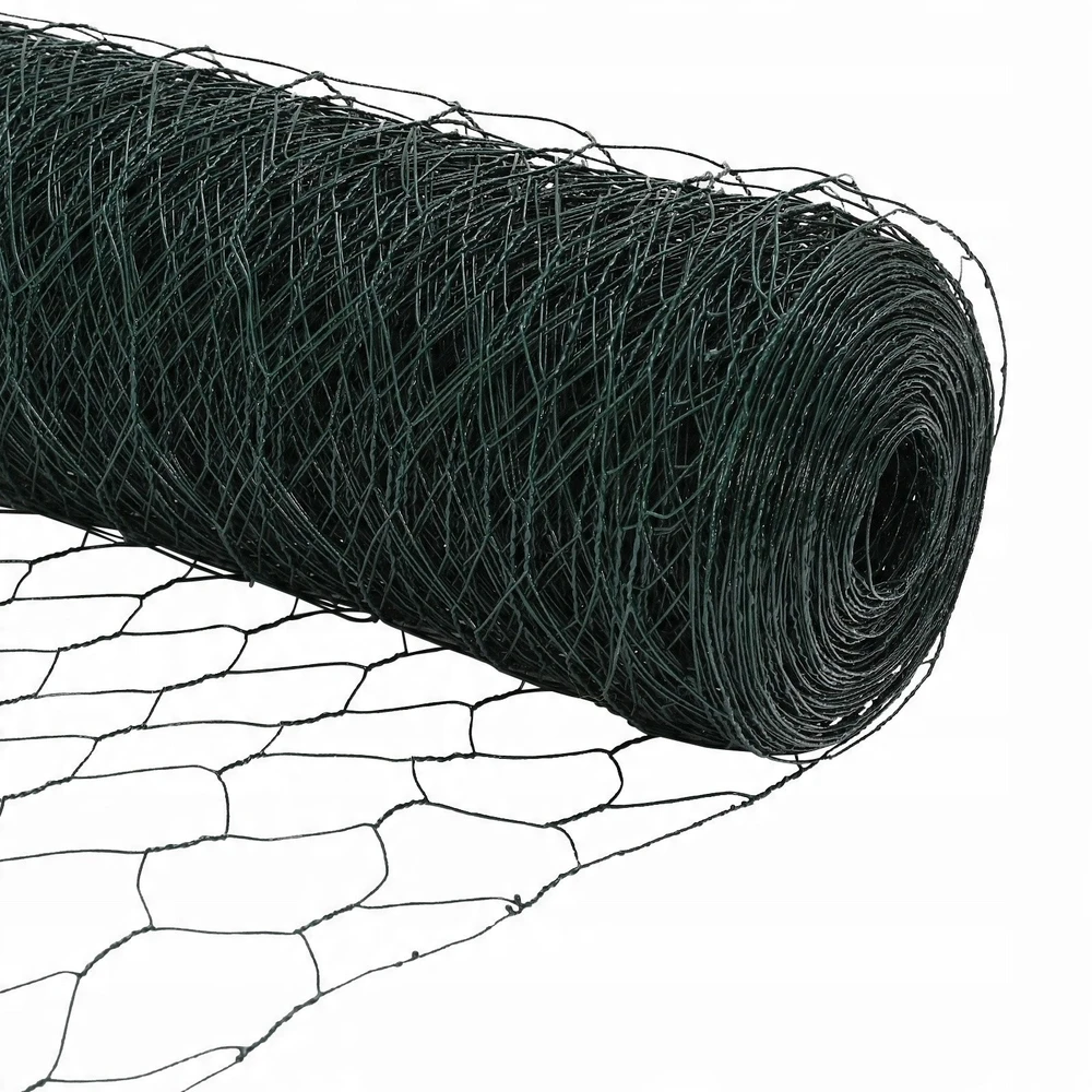 Hexagonal Fence with Post 10 x 1,2 m PVC dengtas plienas Pilka