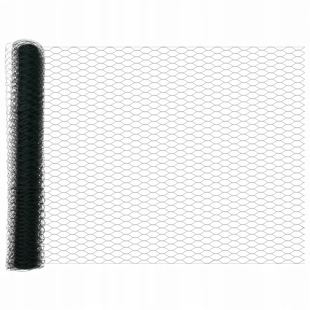 Hexagonal Fence with Post 10 x 1,2 m PVC dengtas plienas Pilka