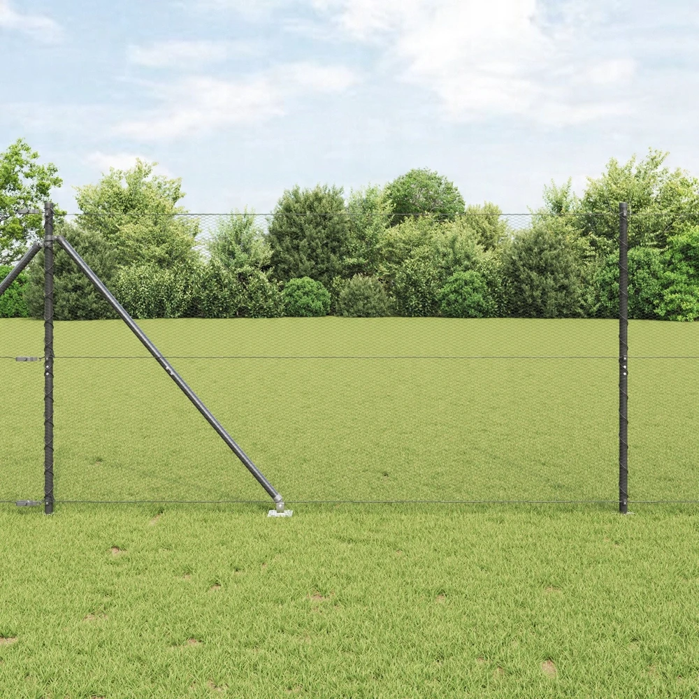Hexagonal Fence with Post 100 x 1,2 m PVC dengtas plienas Pilka