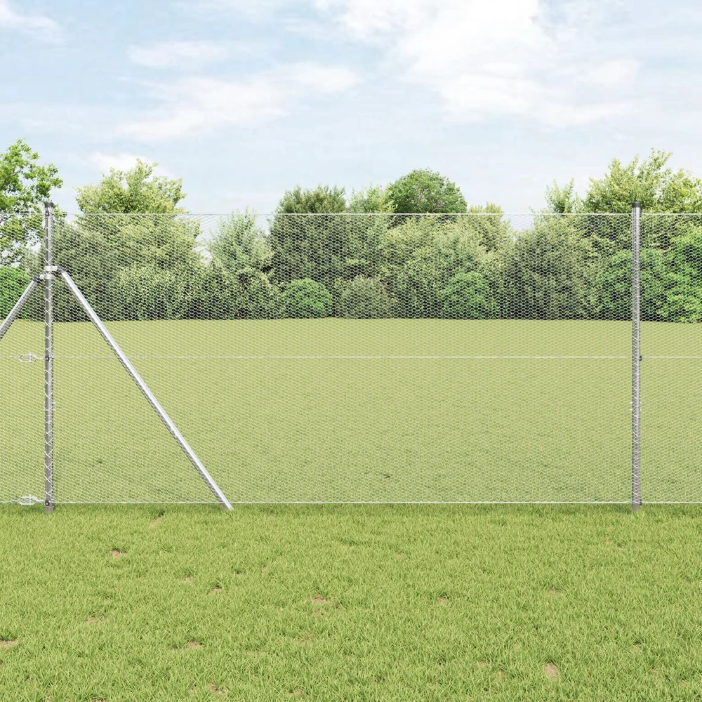 Heksagoninė tvora 1,2 x 100 m Galvanizuotas plienas Sidabrinė