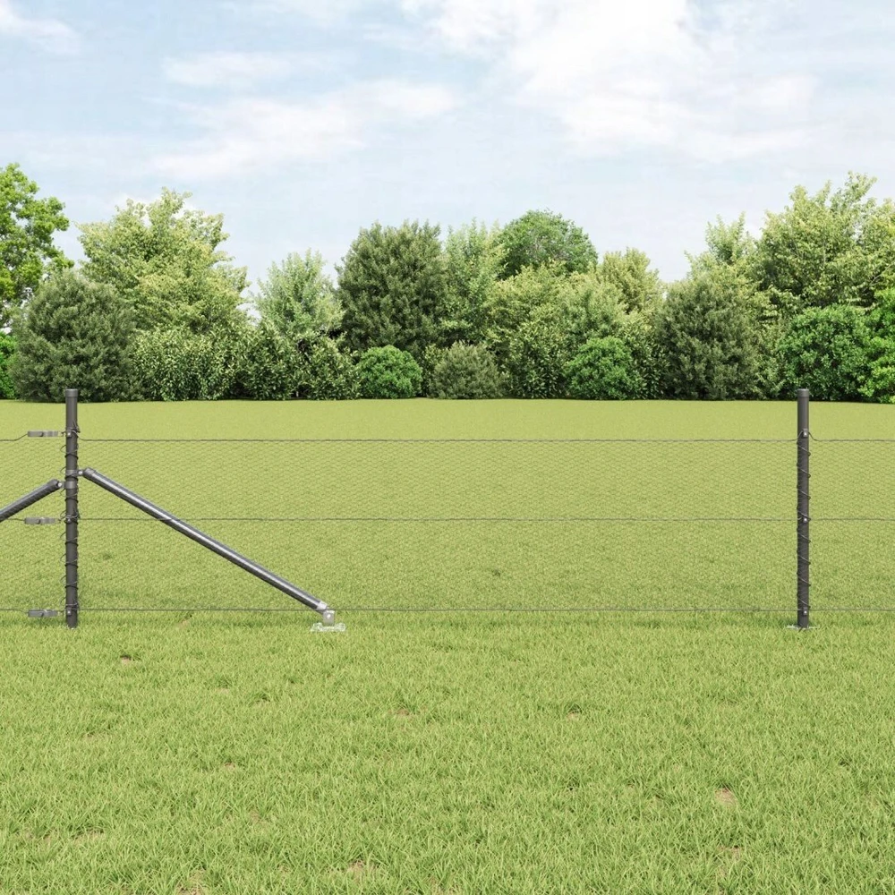 Hexagonal Fence with Post 10 x 0,4 m PVC dengtas plienas Pilka