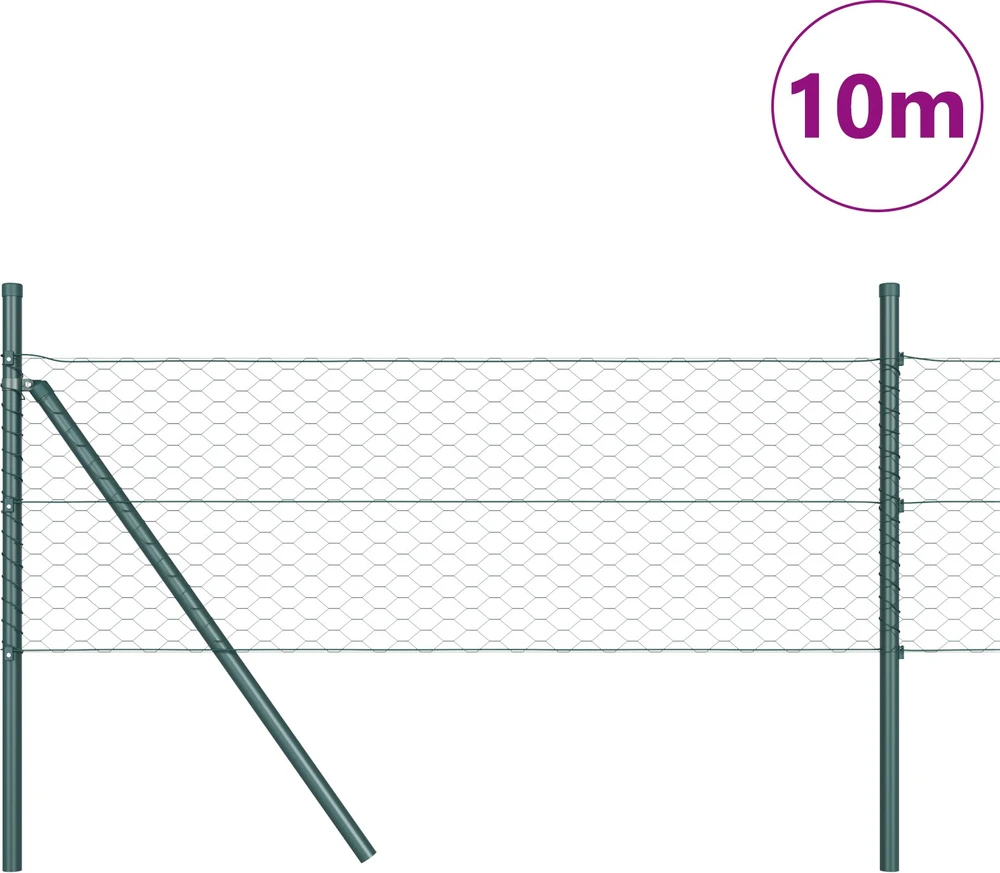 Heksagonalinė tvoros tvirtinimo sistema 10 x 0,5 m Žalia