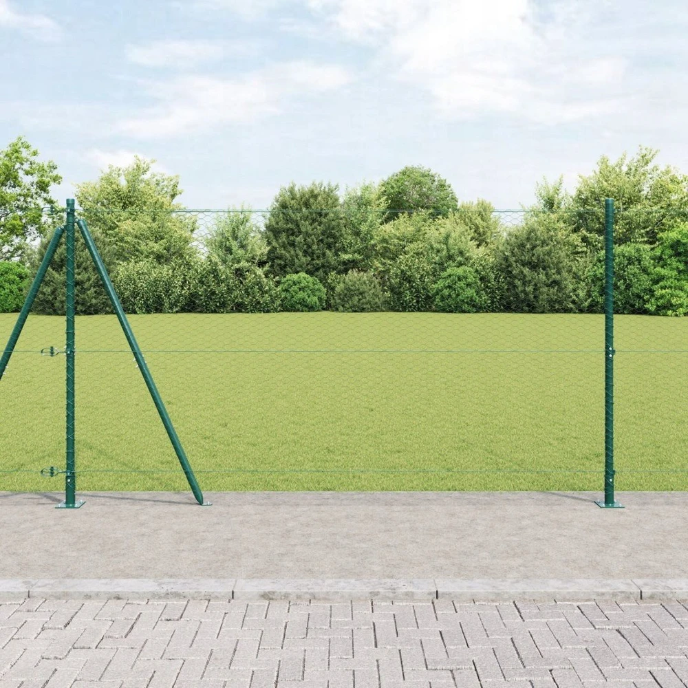 Šešiakampė tvora su betono pagrindu 100 x 1,2 m Žalia Tinklelis