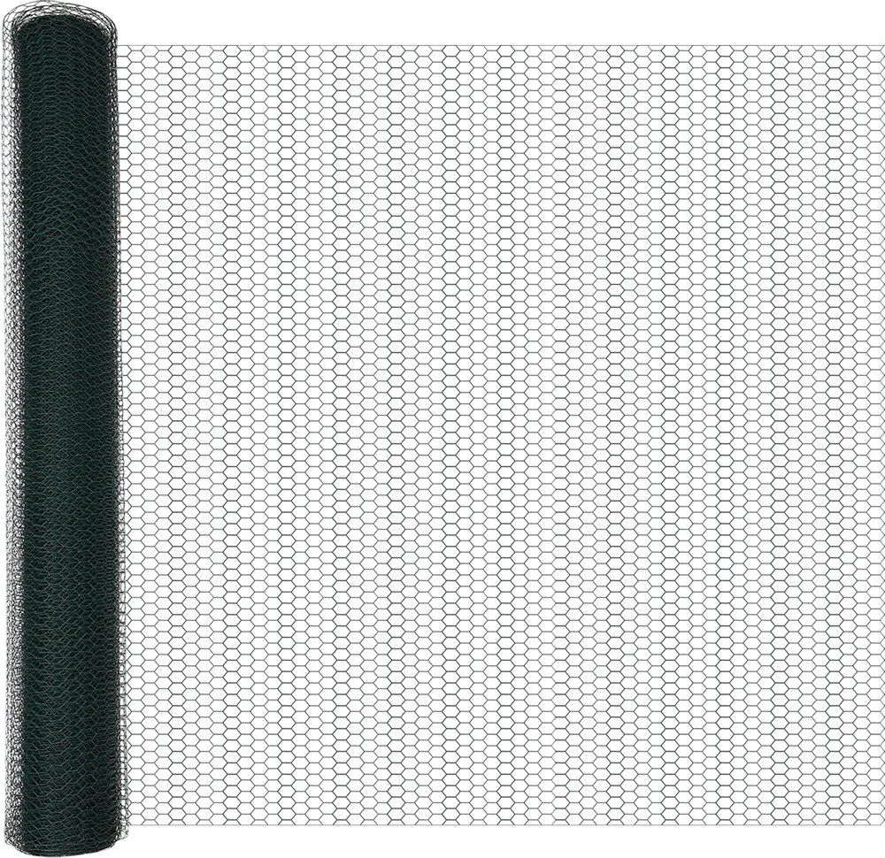 Hexagonal Fence with Post 25 x 1,4 m PVC dengtas plienas Žalia