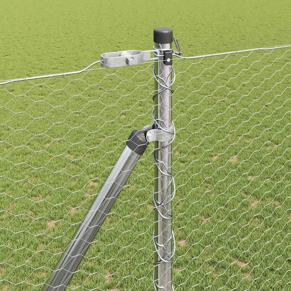 Hexagonal Fence with Post 25 x 1,6 m Galvanizuotas plienas