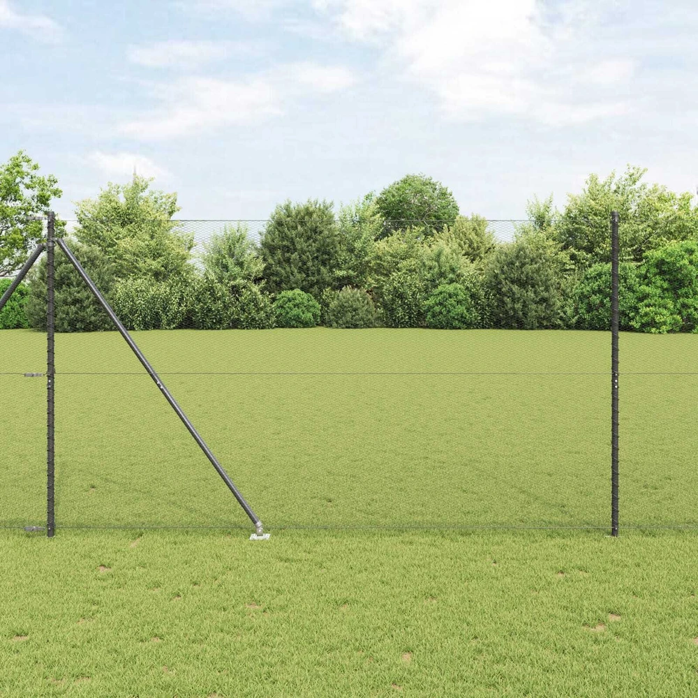 Hexagonal Fence with Post 50 x 1,5 m PVC dengtas plienas Pilka