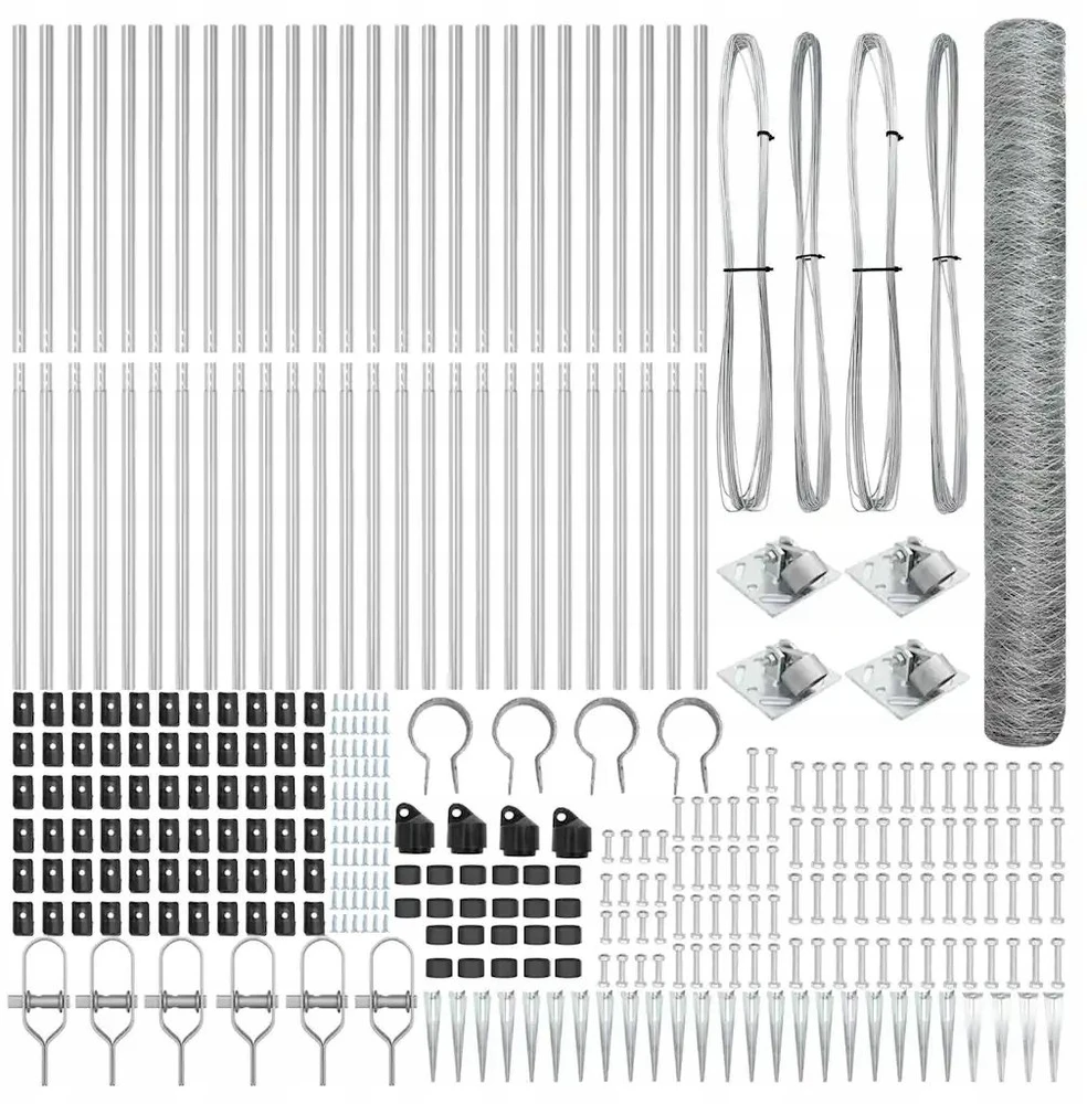 Hexagonal Fence with Post 50 x 1,2 m Galvanizuotas plienas