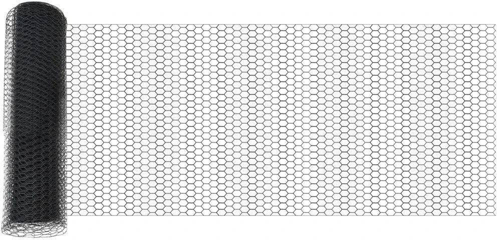 Hexagonal Fence with Post 50 x 0,6 m PVC dengtas plienas Pilka
