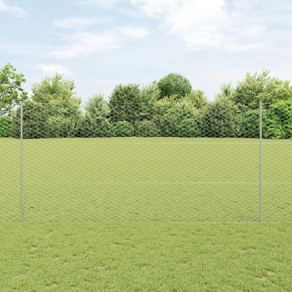 Hexagonal Fence with Post 25 x 1,5 m Galvanizuotas plienas