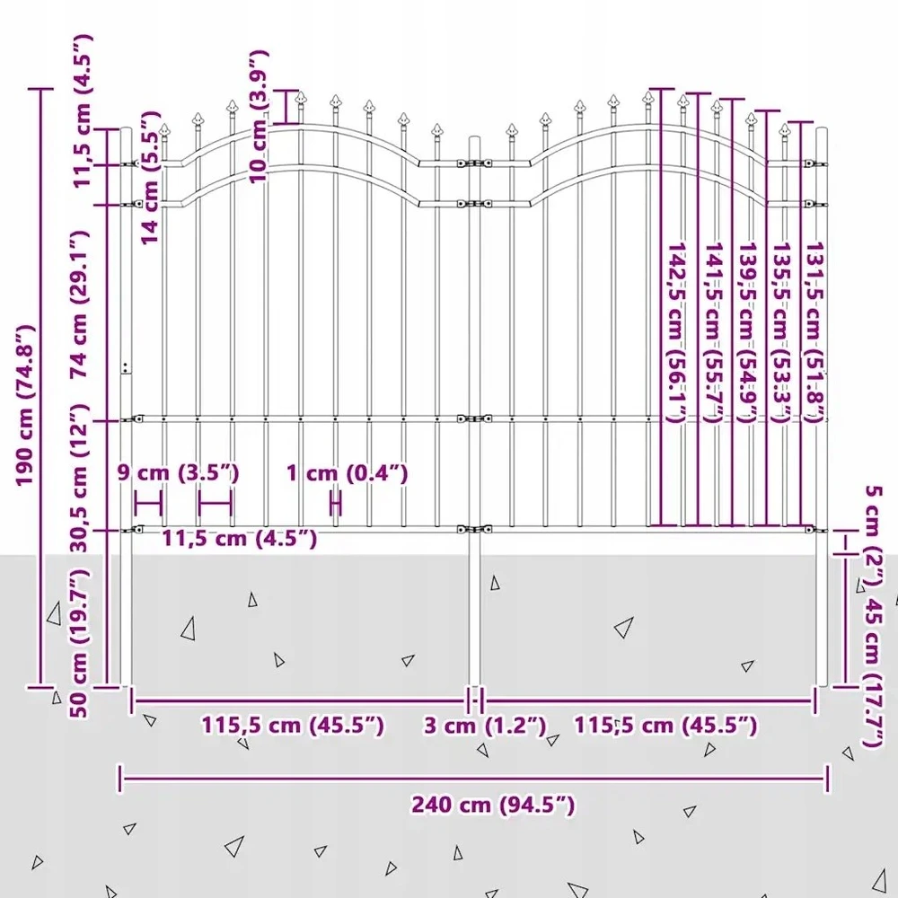 Sodo tvora WOERDEN 240 x 190 cm Pilka