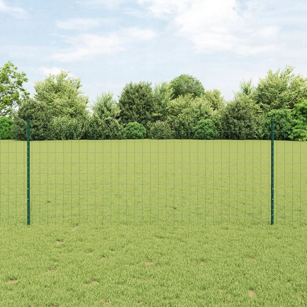 Euro tvoros su stulpu 10 x 1 m PVC dengtas plienas Žalia