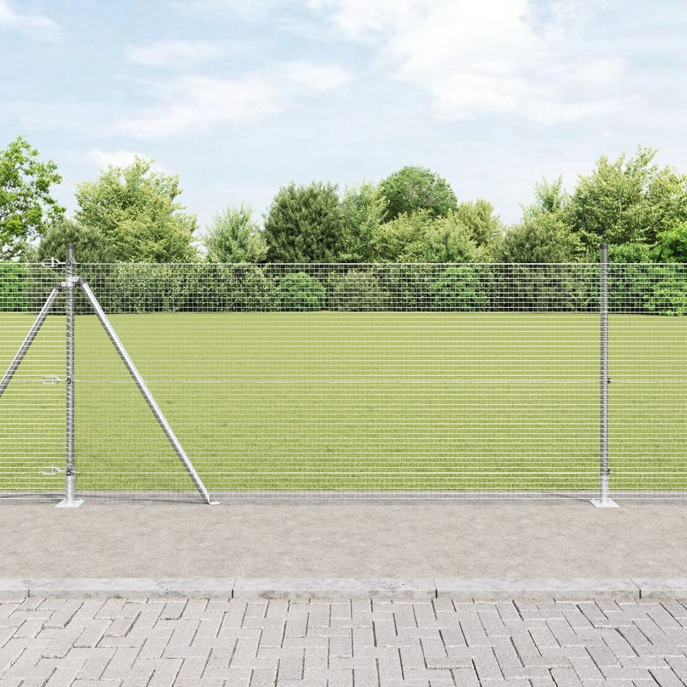 Suvirinta vielos tvora su betono baze 100 x 1 m Sidabrinė