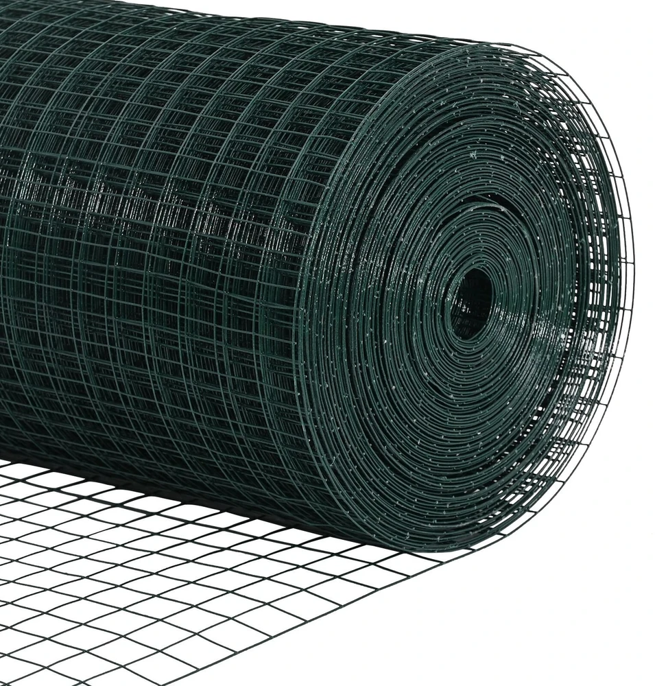Suvirintas vielinis tvoras su smailiais galais 25 x 0,6 m Žalia