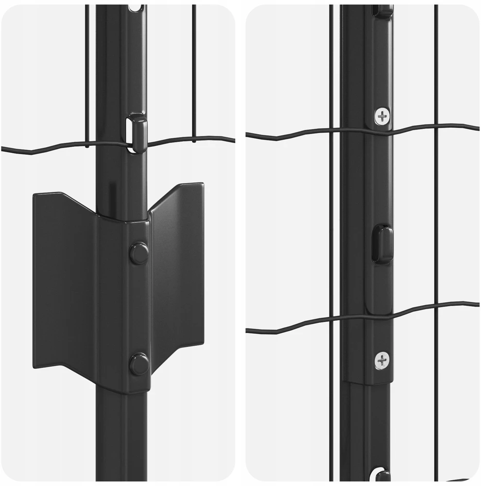 Euro tvoros su stulpu 10 x 1,6 m PVC dengtas plienas Pilka