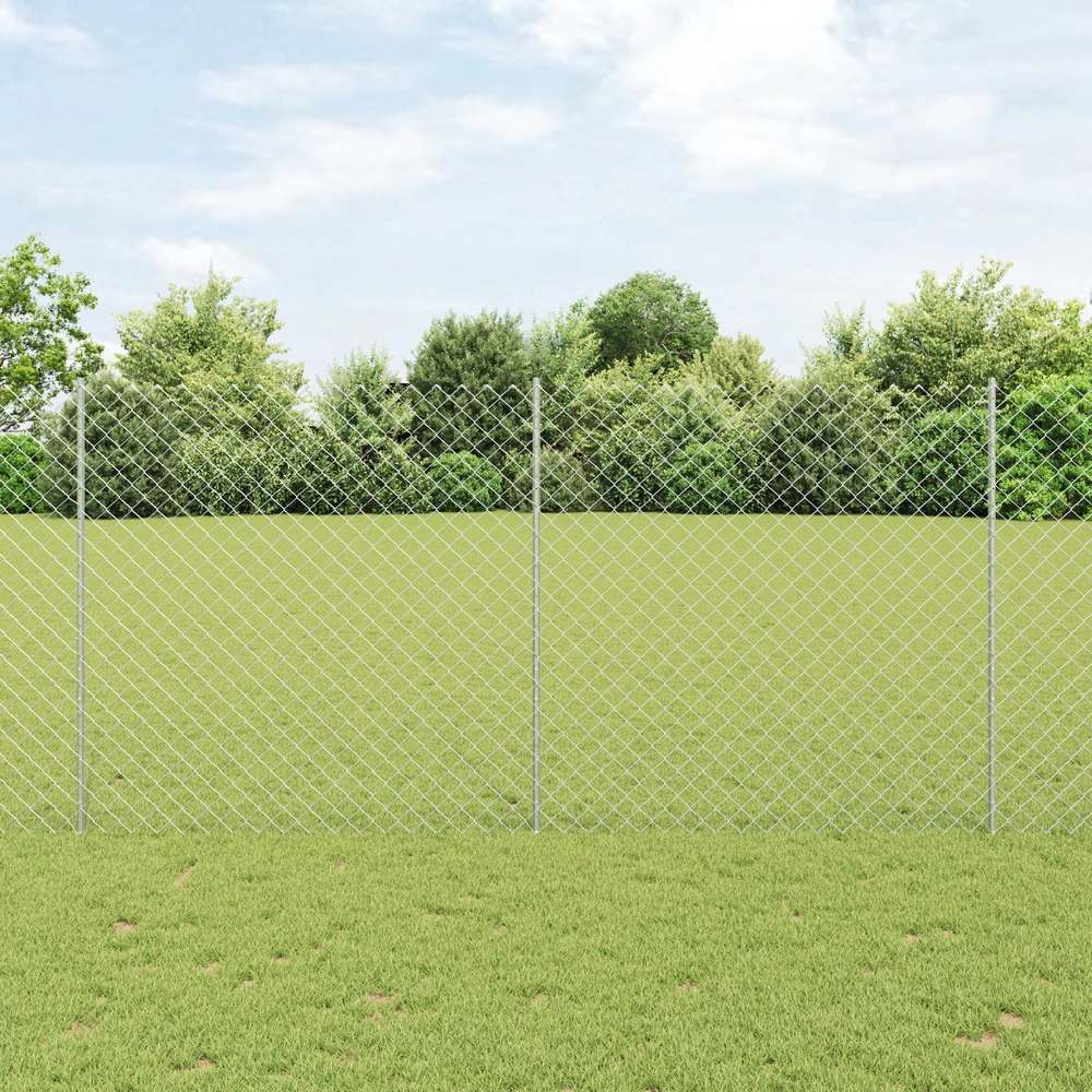 Grandininės tvoros su stulpeliu 10 x 1,5 m Sidabrinė Tinklelis