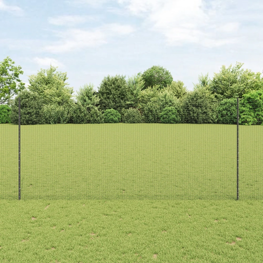 Suvirintas vielos tvora su stulpeliais 10 x 1,4 m Pilka