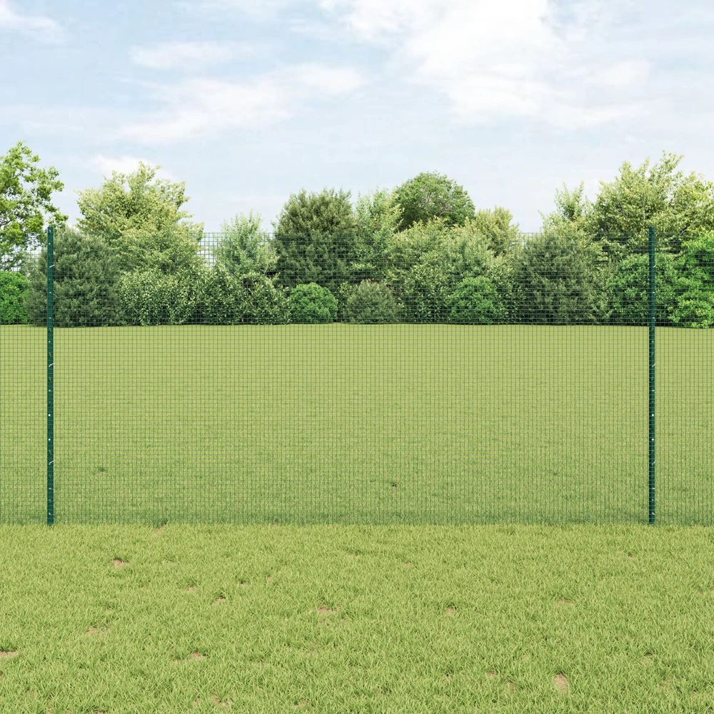 Suvirintas vielos tvora su stulpeliais 25 x 1,2 m Žalia