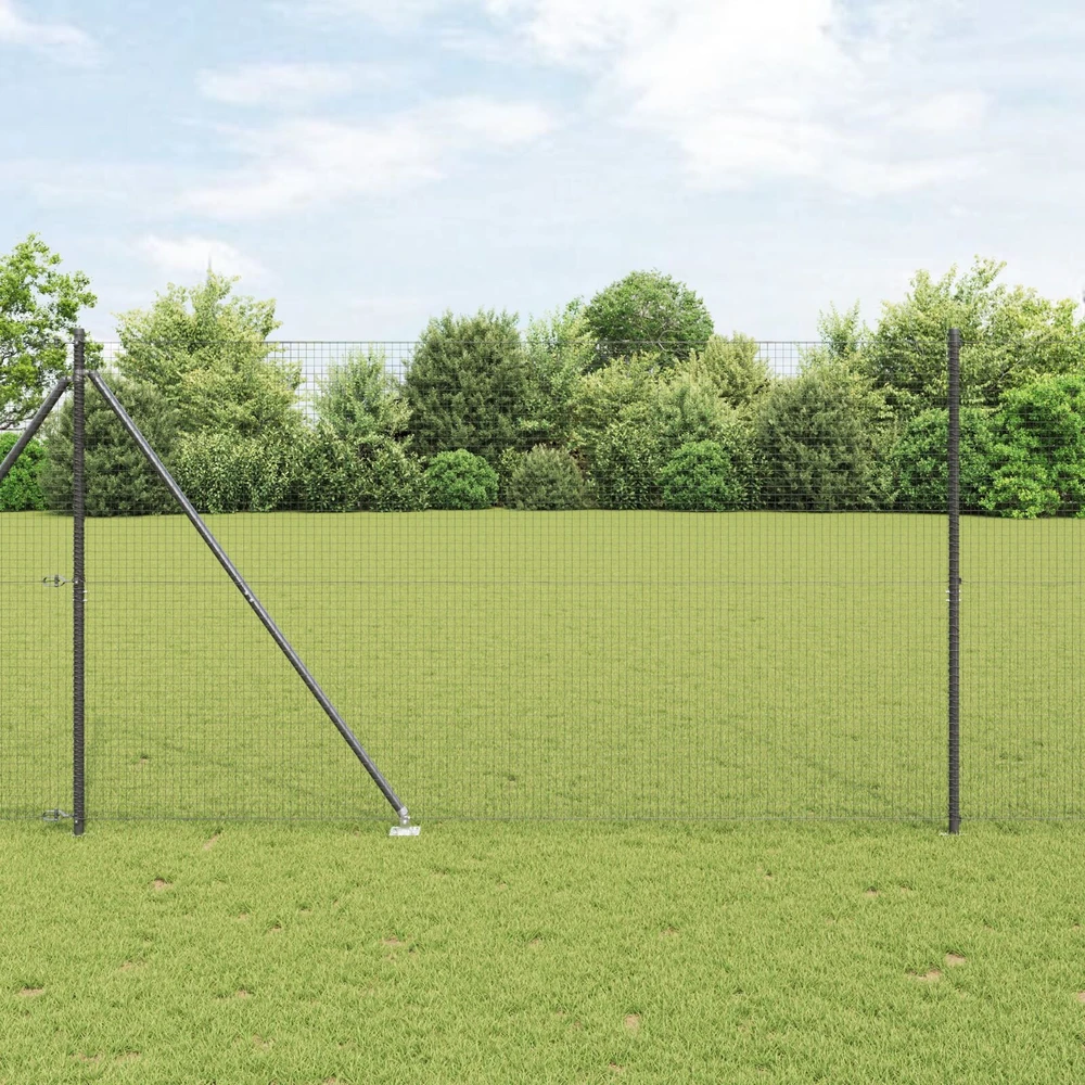 Suvirintas vielinis tvoras su smailiais galais 25 x 1,5 m Pilka