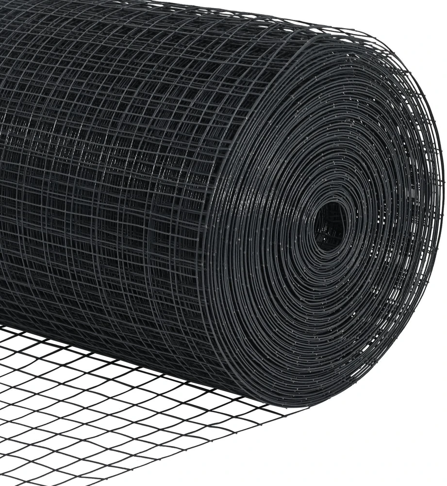 Suvirintas vielinis tvoras su smailiais galais 25 x 1,2 m Pilka