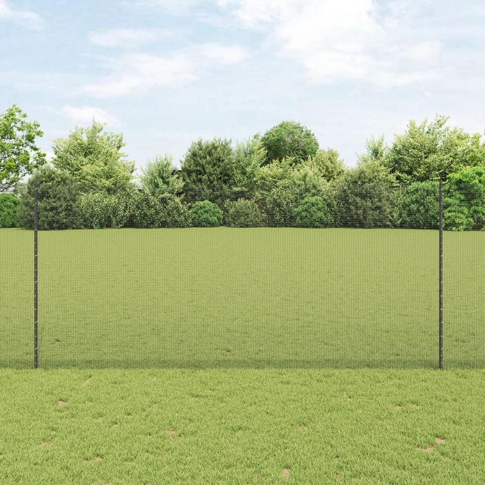Suvirintas vielos tvora su stulpeliais 25 x 1,4 m Pilka