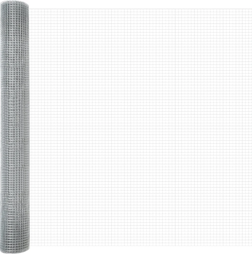 Suvirintas vielos tvora su stulpeliais 25 x 1 m Sidabrinė