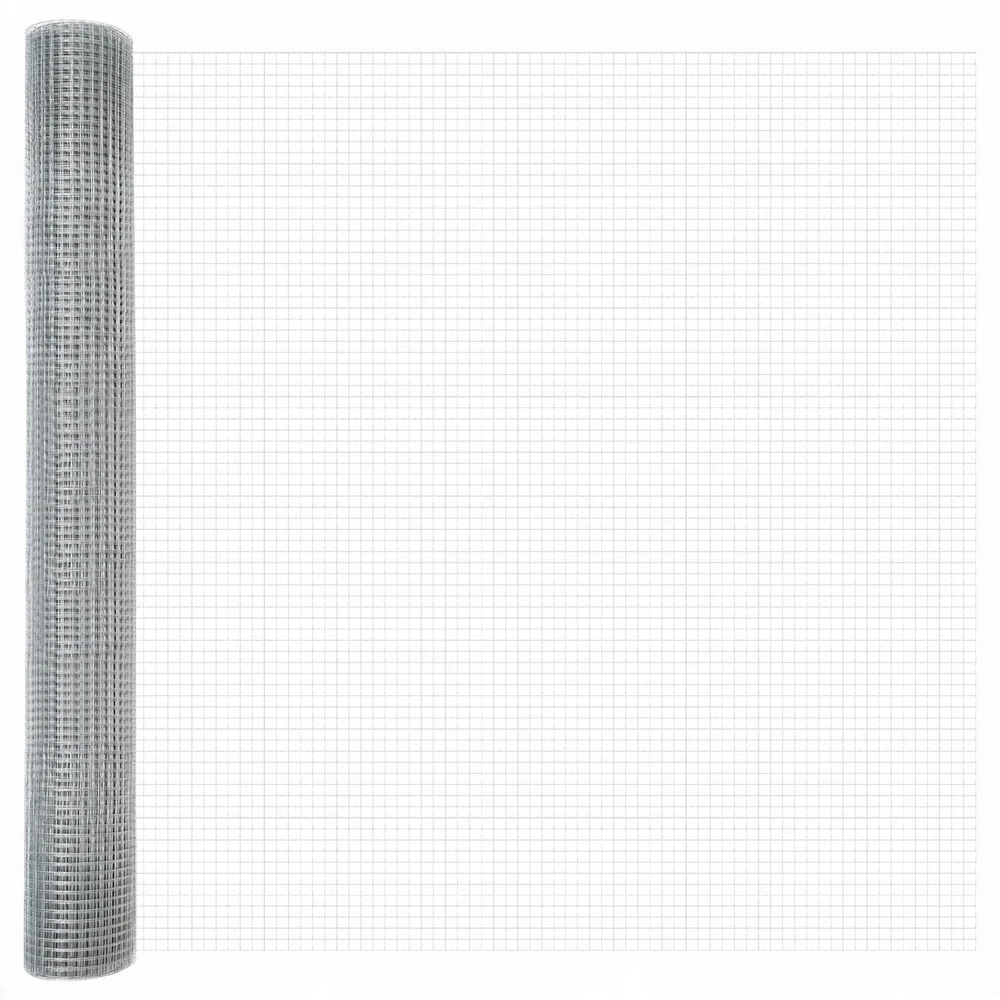 Suvirintas vielos tvora su stulpeliais 25 x 1,4 m Sidabrinė