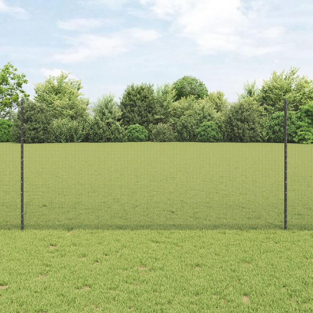 Suvirintas vielos tvora su stulpeliais 50 x 1,2 m Pilka