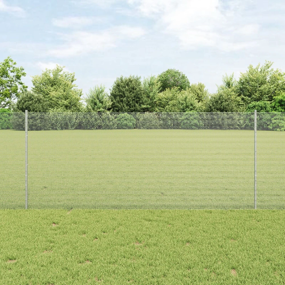 Suvirintas vielos tvora su stulpeliais 50 x 1 m Sidabrinė