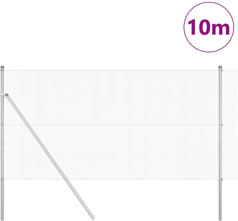 Suvirintas vielos tvora žemės tvirtinimas 10 x 1,4 m Sidabrinė