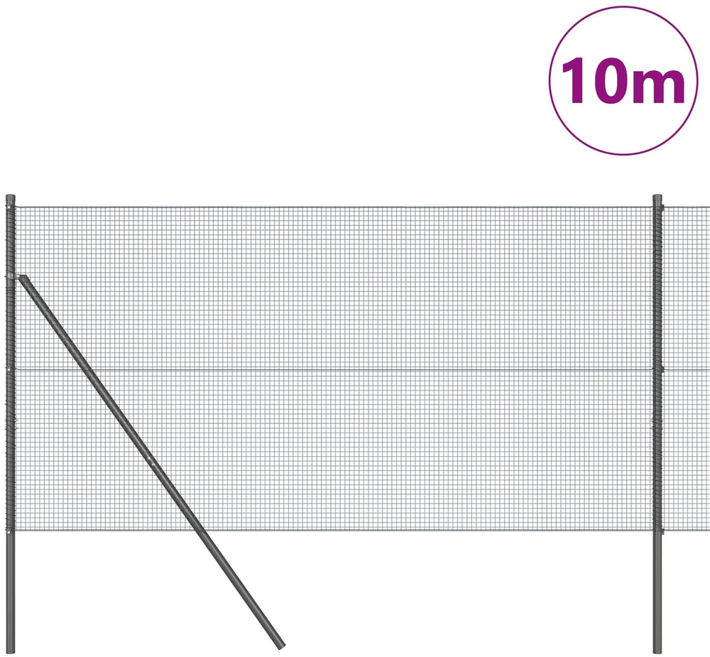 Suvirintas vielos tvora žemės tvirtinimas 10 x 1,4 m Pilka