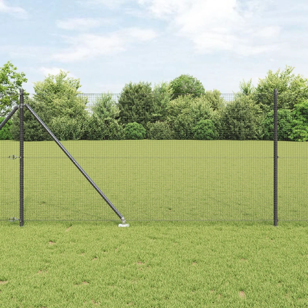 Suvirintas vielinis tvoras su smailiais galais 100 x 1 m Pilka