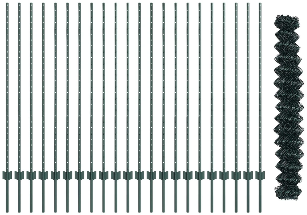 Grandininės tvoros su stulpeliu 25 x 1,4 m PVC dengtas plienas