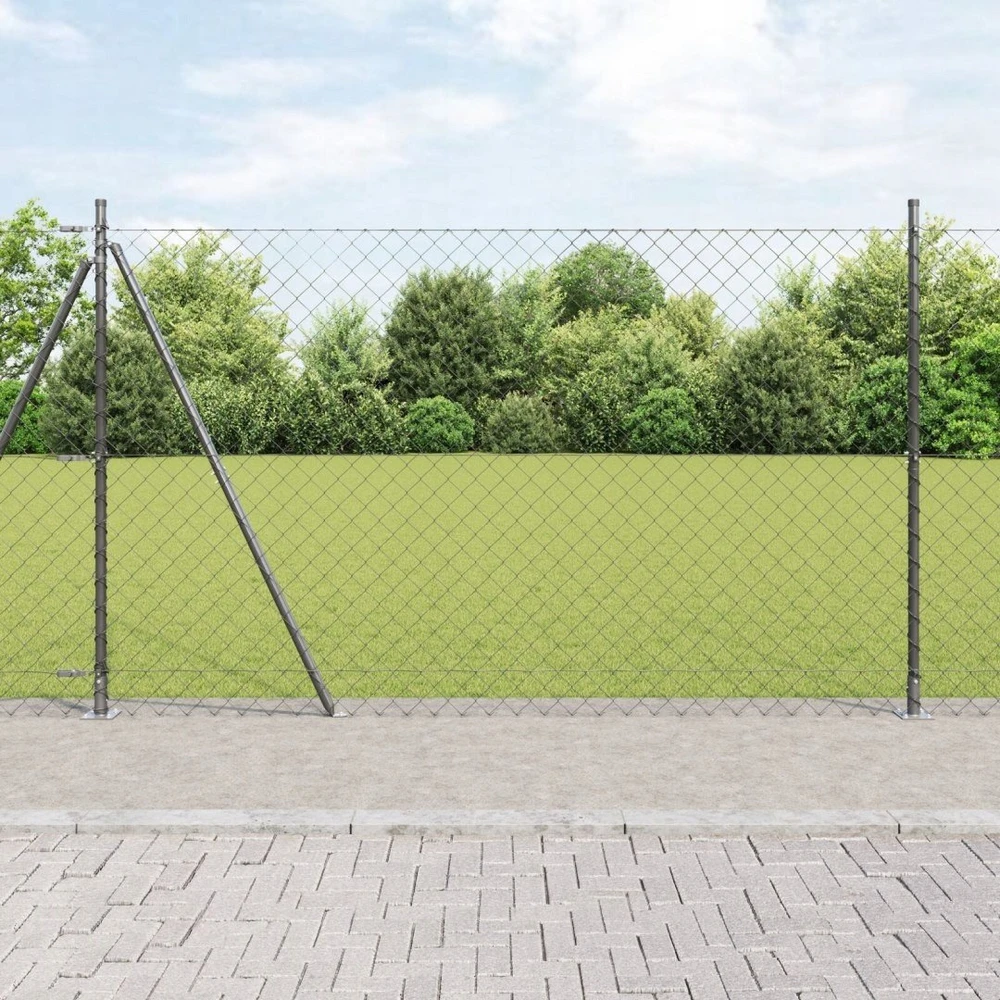 Grandininė tvora su betono baze 10 x 1,6 m PVC dengtas plienas