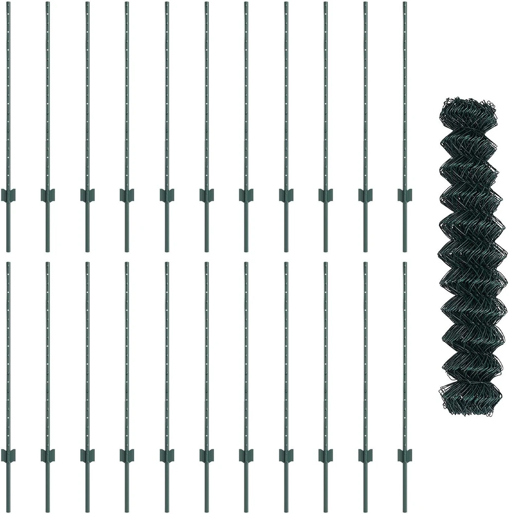 Grandininės tvoros su stulpeliu 25 x 1 m PVC dengtas plienas