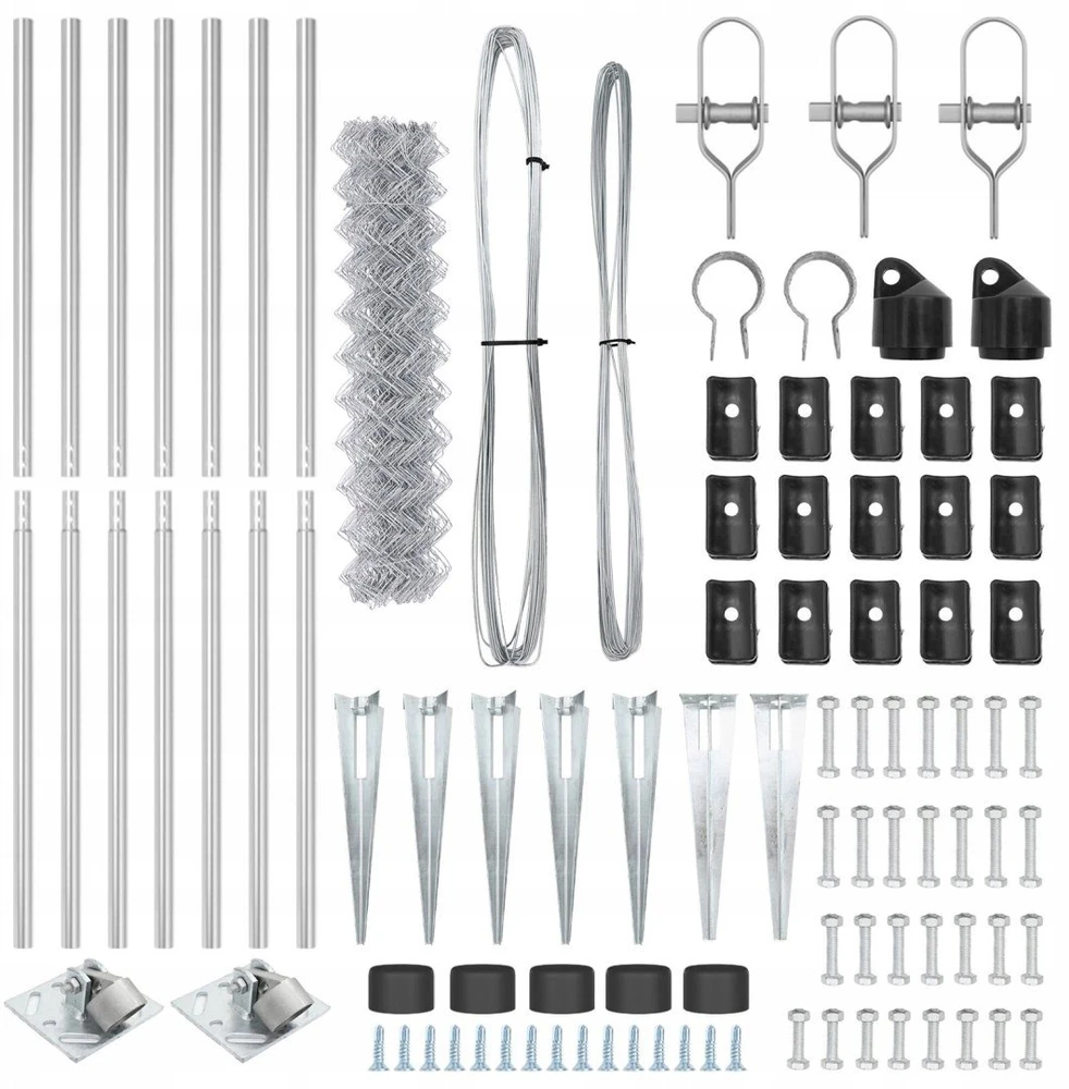 Grandininė tvora su smaigaliais 10 x 1,2 m Sidabrinė Tinklelis