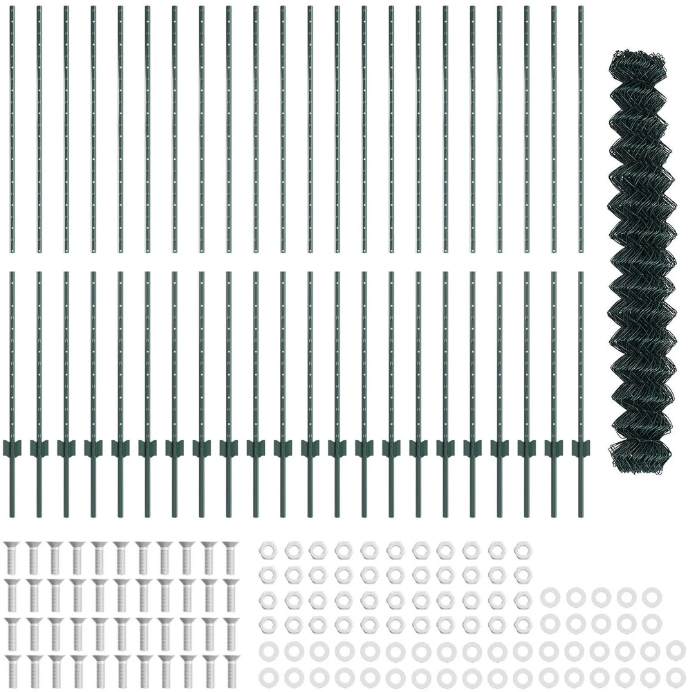 Grandininės tvoros su stulpeliu 25 x 1,6 m PVC dengtas plienas