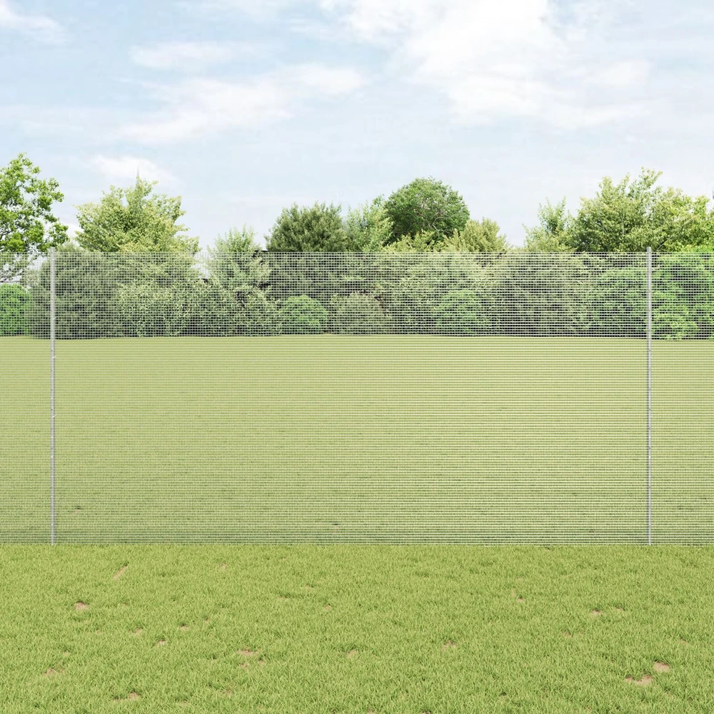 Suvirintas vielos tvora su stulpeliais 10 x 1,6 m Sidabrinė