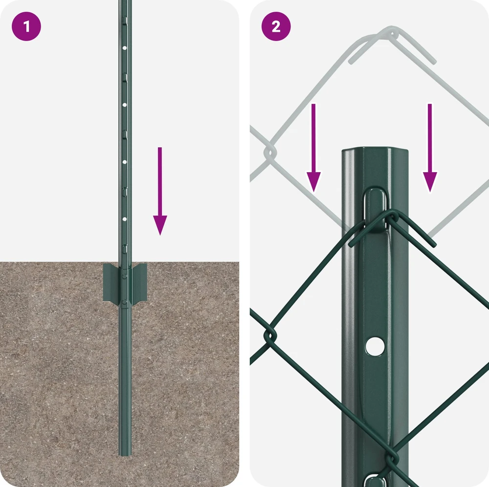 Grandininės tvoros su stulpeliu 10 x 0,8 m PVC dengtas plienas