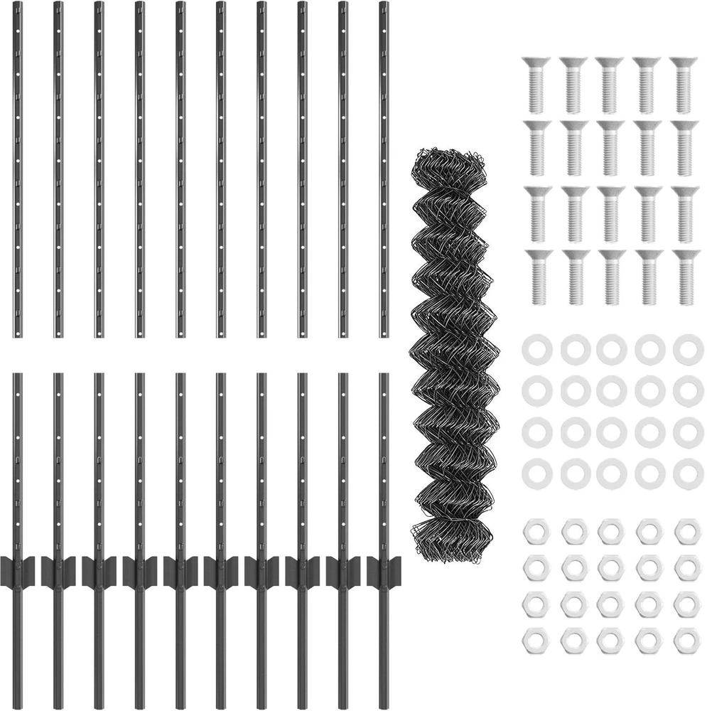 Grandininės tvoros su stulpeliu 10 x 1 m PVC dengtas plienas