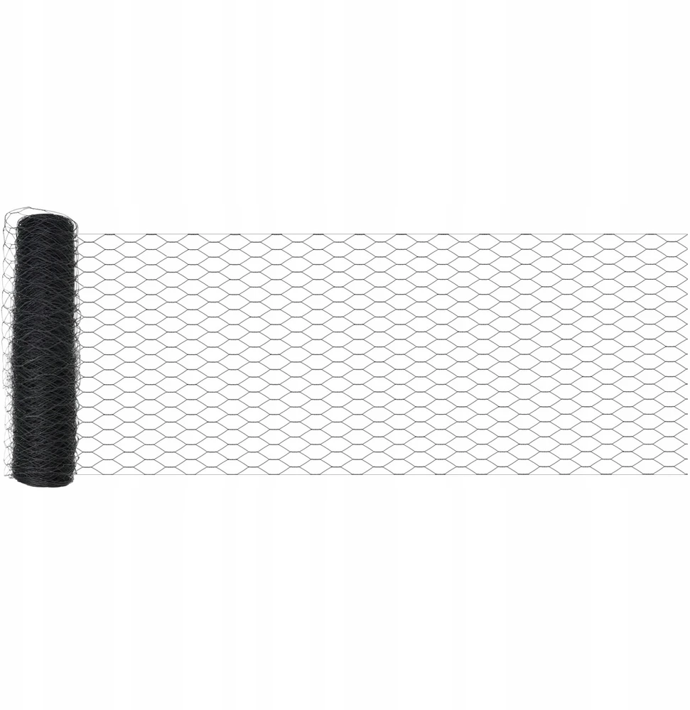 Hexagonal Fence with Post 100 x 0,6 m PVC dengtas plienas Pilka